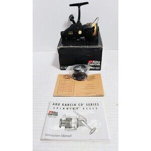 VINTAGE ABU GARCIA CARDINAL 763 REAR DRAG SPINNING REEL W CD-4 3000 BOX & EXTRAS